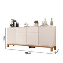 Ver imagem 6 de Aparador Buffet Sala de Estar Cozinha 4 Portas 180cm Visari Off White/Freijó C01 - D’Rossi