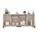Ver imagem 4 de Aparador Buffet Sala de Estar 4 Portas 180cm Visari Off White/freijó C01 - D'rossi