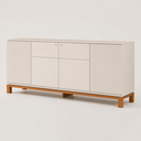 Ver imagem 4 de Aparador Buffet Sala de Estar Cozinha 4 Portas 180cm Visari Off White/Freijó C01 - D’Rossi