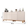 Aparador Buffet Sala de Estar 4 Portas 180cm Visari Off White/freijó C01 - D'rossi - 3