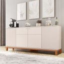 Ver mais imagens de Aparador Buffet Sala de Estar Cozinha 4 Portas 180cm Visari Off White/Freijó C01 - D’Rossi