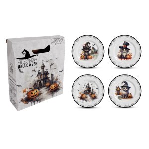 Kit Colecionável 4 Pçs Cute Cats Halloween Alleanza Alleanza Cerâmica