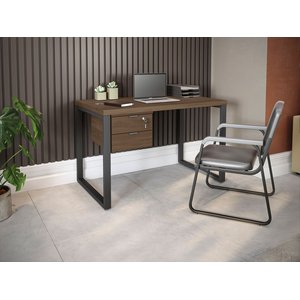 Mesa Secretária Kappesberg F120 com 2 Gavetas Cor Munique