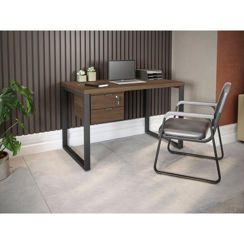 Mesa Secretária Kappesberg F120 com 2 Gavetas Cor Munique