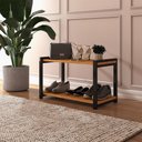 Ver imagem 2 de Sapateira Industrial 2 Lugares Organizada Duarte Móveis - Preto/canela