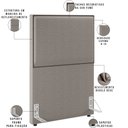 Ver imagem 5 de Cabeceira Box Solteiro Com Tachas 100 cm Vicenza L02 Bouclê Bege - Lyam Decor