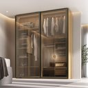 Ver imagem 1 de Guarda Roupa C/ 2 Portas de Correr Reflecta e Led 100% Mdf Cor:olmo