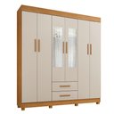 Ver imagem 1 de Guarda Roupa New Copacabana 6 Portas 2 Gavetas 7 Prateleiras com Espelho - Benetil