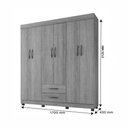 Ver imagem 4 de Guarda Roupa New Copacabana 6 Portas 2 Gavetas 7 Prateleiras com Espelho - Benetil