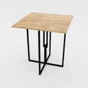 Ver imagem 1 de Mesa Industrial 70cm Preta Tampo Madeira Pinus