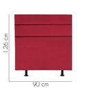 Ver imagem 2 de Cabeceira Estofada Argentina 90cm Solteiro para Cama Colchão Box Quarto Corino Vermelho - Aurora