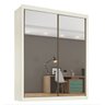 Guarda Roupa Zurique 2 Portas Espelhadas 100% Mdf Off White - Móveis Europa - 2