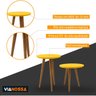 Conjunto de Mesa com Pé Palito Redonda Lateral e Apoio Lirio:amarelo - 2
