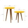 Conjunto de Mesa com Pé Palito Redonda Lateral e Apoio Lirio:amarelo - 4