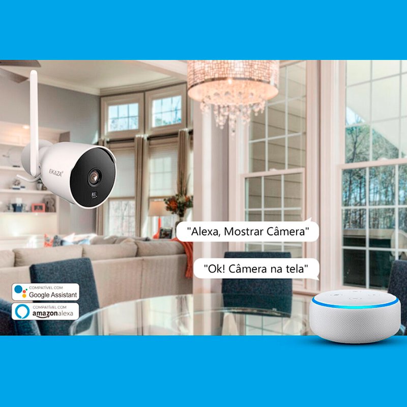 Câmera de Segurança Inteligente Wifi Externa Ekaza Ip66 Alexa e Google - 6