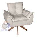 Ver imagem 1 de Poltrona/cadeira Decorativa Glamour Opala com Base Giratória 30cm em Madeira Bege