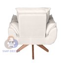 Ver imagem 3 de Poltrona/cadeira Decorativa Glamour Opala com Base Giratória 30cm em Madeira Bege