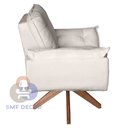 Ver imagem 2 de Poltrona/cadeira Decorativa Glamour Opala com Base Giratória 30cm em Madeira Bege