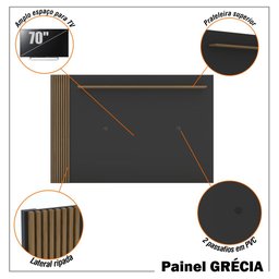 Rack com Painel Ripado para Tv até 70 Polegadas 2 Gavetas Grécia 180cm - 4
