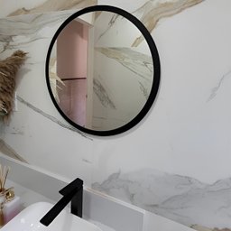 Espelho Redondo de Parede Estilo Minimalista 60 Cm - Moema - Preto - 3