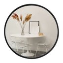 Ver imagem 1 de Espelho Redondo de Parede Estilo Minimalista 60 Cm - Moema - Preto