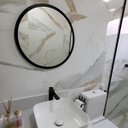 Ver imagem 2 de Espelho Redondo de Parede Estilo Minimalista 60 Cm - Moema - Preto