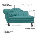 Ver imagem 4 de Recamier Divã Larissa 1,20cm Direito Sala Veludo:azul-turquesa/liso