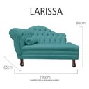 Ver imagem 5 de Recamier Divã Larissa 1,20cm Direito Sala Veludo:azul-turquesa/liso