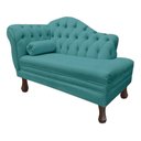 Ver imagem 3 de Recamier Divã Larissa 1,20cm Direito Sala Veludo:azul-turquesa/liso