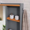 Ver imagem 6 de Armário Aéreo Espelheira Armarinho para Banheiro com Espelho Genova - Cinza/cinamomo - Lojas Rpm