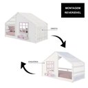Ver imagem 4 de Cama Montessoriano Casinha com Cortina Madeira Maciça Branco/Rosa Housin