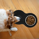 Ver imagem 3 de Tapete Pet Comedouro Vinílico Cão 46x26cm Preto Uzoo
