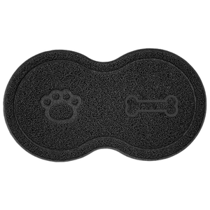 Tapete Pet Comedouro Vinílico Cão 46x26cm Preto Uzoo