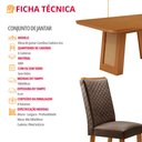 Ver imagem 2 de Mesa de Jantar Carolina 180cm Tampo MDF Canto Copo Laminado com 6 Cadeiras Lira