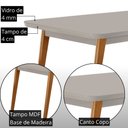 Ver imagem 5 de Mesa de Jantar Copper 120cm Madeira Tampo Vidro Canto Copo com 4 Cadeiras Lira