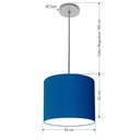 Ver imagem 2 de Lustre Luminária Pendente Vivare Free Lux Pe-4107cz Cúpula em Tecido 25x20cm Azul-marinho Canopla