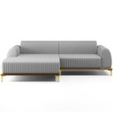 Ver imagem 3 de Sofá 3 Lugares com Chaise Esquerdo Sala de Estar Molino 245cm D02 Linho Cinza C-315 - Lyam Decor