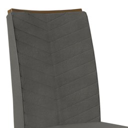 Mesa de Jantar Lili Tampo Chanfrado 170x90 com 6 Cadeiras Lucila Preto/Carvalho Europeu/Suede Cinza - 6 Mesa de Jantar Lili Tampo Chanfrado 170x90 com 6 Cadeiras Lucila Preto/Carvalho Europeu/Suede Cinza - 6