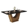 Mesa de Jantar Lili Tampo Chanfrado 170x90 com 6 Cadeiras Lucila Preto/Carvalho Europeu/Suede Cinza - 3