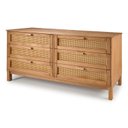 Ver imagem 2 de Cômoda de Luxo Madeira Maciça com 6 Gavetas, Rattan e Cera Natural com Toque Acetinado – Acapulco Marrom