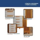 Ver imagem 4 de Guarda Roupa Casal Andorinha 6 Portas com Cômoda 4 Gavetas MDF Naturalle Off White Valdemóveis