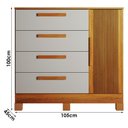 Ver imagem 3 de Guarda Roupa Casal Andorinha 6 Portas com Cômoda 4 Gavetas MDF Naturalle Off White Valdemóveis