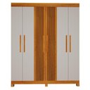 Ver imagem 6 de Guarda Roupa Casal Andorinha 6 Portas com Cômoda 4 Gavetas MDF Naturalle Off White Valdemóveis