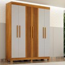 Ver imagem 5 de Guarda Roupa Casal Andorinha 6 Portas com Cômoda 4 Gavetas MDF Naturalle Off White Valdemóveis