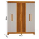 Ver imagem 2 de Guarda Roupa Casal Andorinha 6 Portas com Cômoda 4 Gavetas MDF Naturalle Off White Valdemóveis