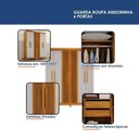 Ver imagem 7 de Guarda Roupa Casal Andorinha 6 Portas com Cômoda 4 Gavetas MDF Naturalle Off White Valdemóveis