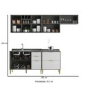 Ver imagem 4 de Cozinha Compacta Domus 6 Portas 5 Gavetas Silver/branco - Hecol Móveis
