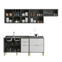 Ver imagem 3 de Cozinha Compacta Domus 6 Portas 5 Gavetas Silver/branco - Hecol Móveis