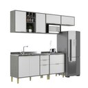Ver imagem 2 de Cozinha Compacta Domus 6 Portas 5 Gavetas Silver/branco - Hecol Móveis