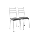 Ver imagem 2 de Kit com 2 Cadeiras Sala de Jantar Cozinha Europa Branco/Platina